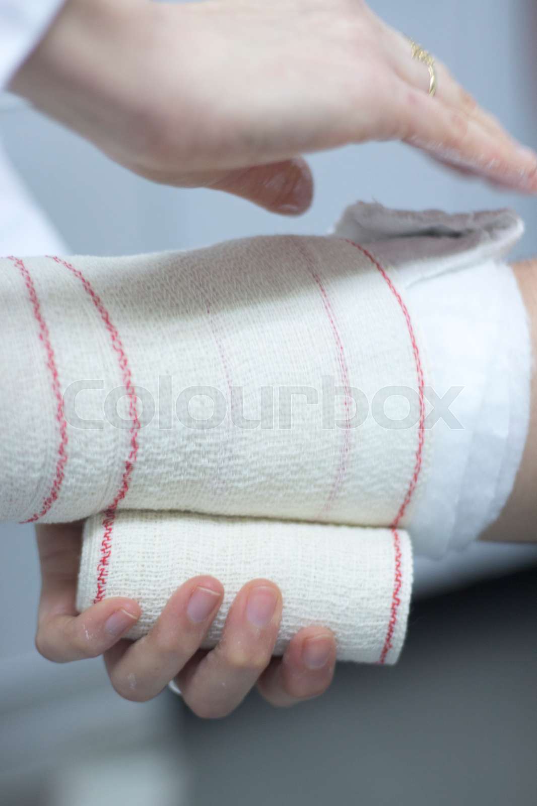 Doctor Patient Plaster Cast Stock Image Colourbox