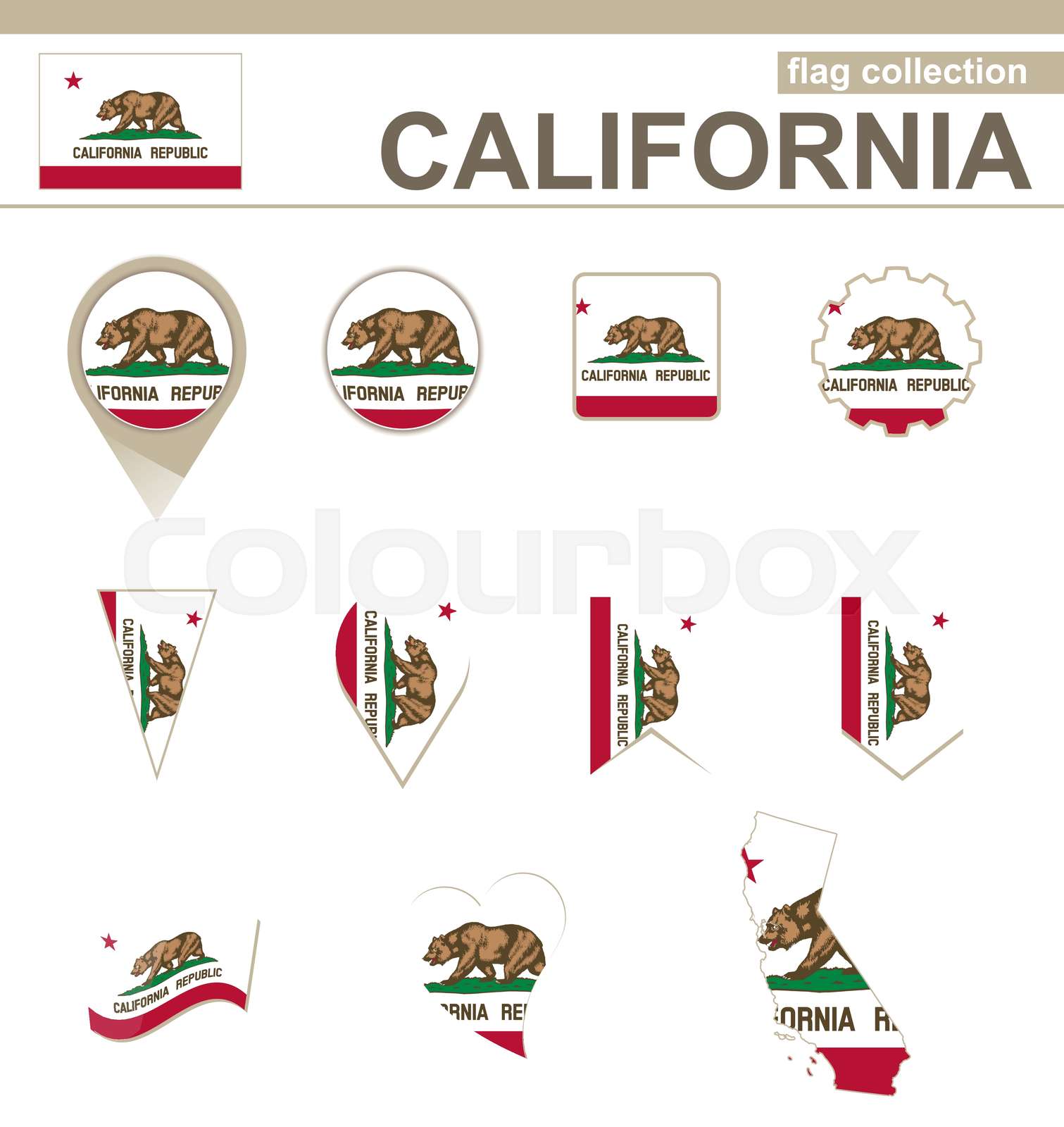 California Flag Collection | Stock vector | Colourbox