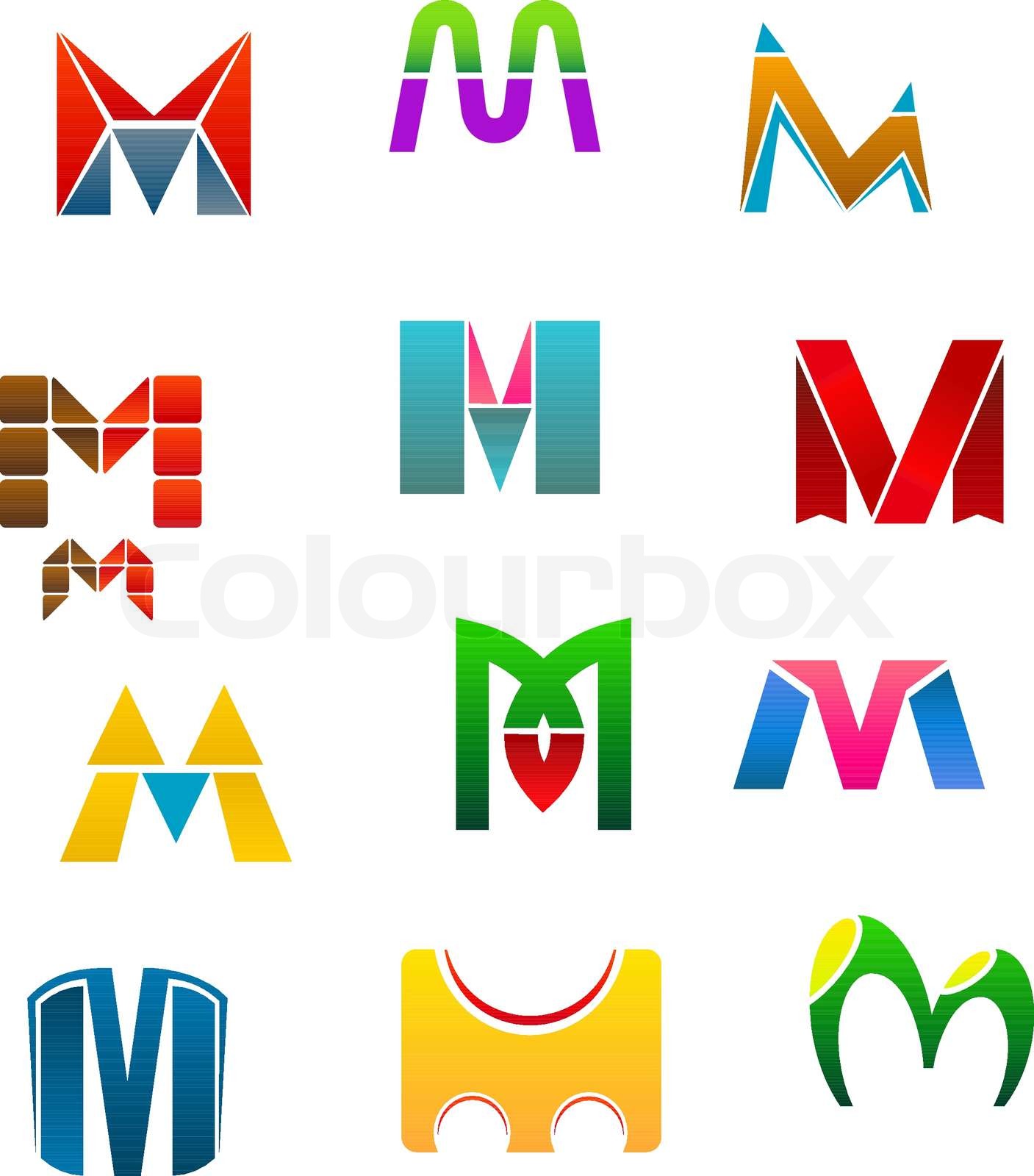 Set des Alphabets Symbole der Buchstabe M | Stock-Vektor | Colourbox