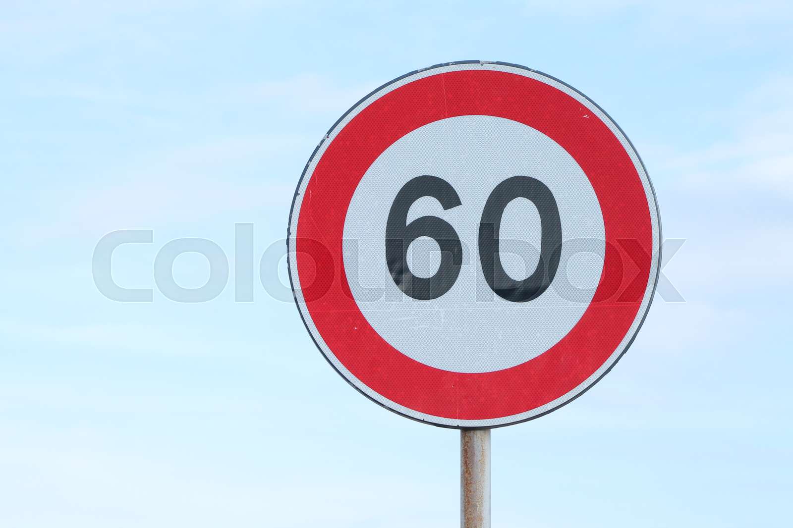 Skilt - max 60 km i timen | Stock foto | Colourbox