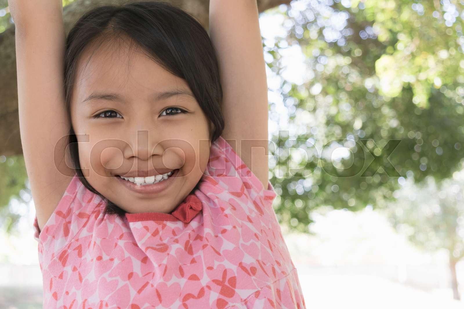 Aktiv Rot Koreanerin Stock Bild Colourbox