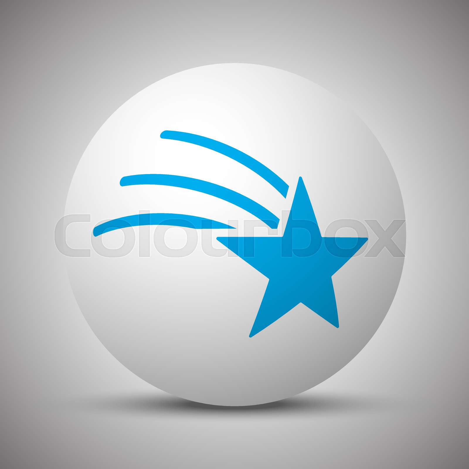 Blue Shooting Star icon on white sphere | Stock vector | Colourbox