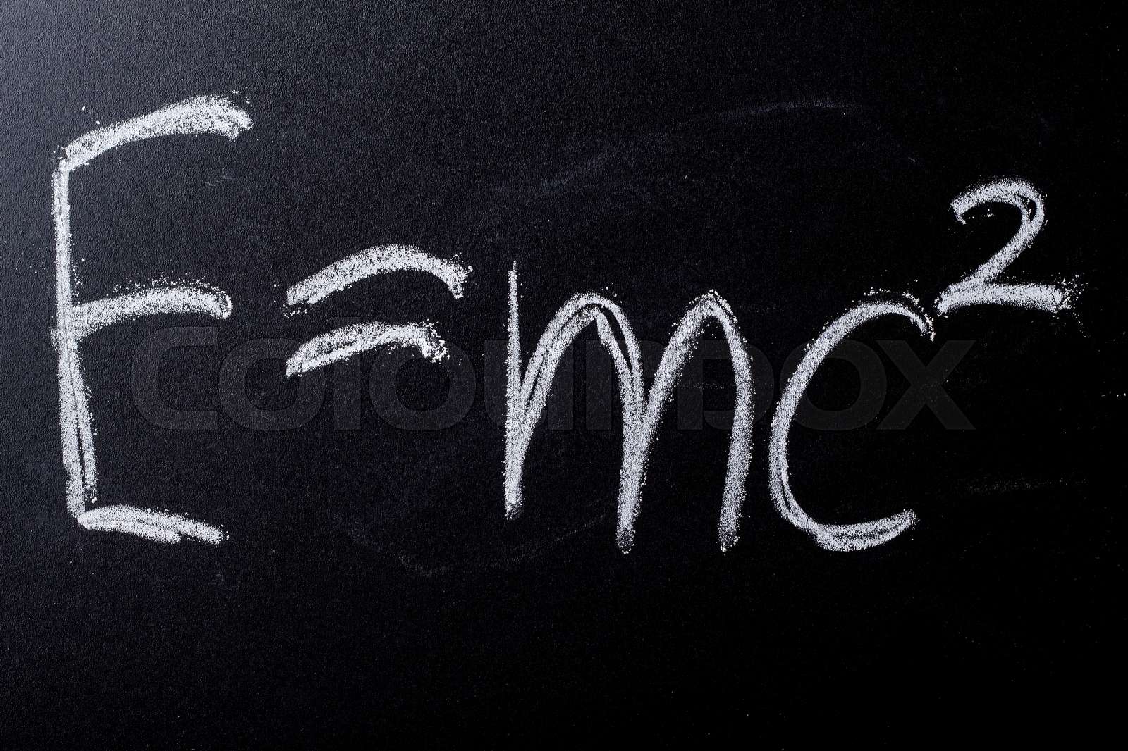 E Equals Mc Squared On Chalkboard Stock Image Colourbox