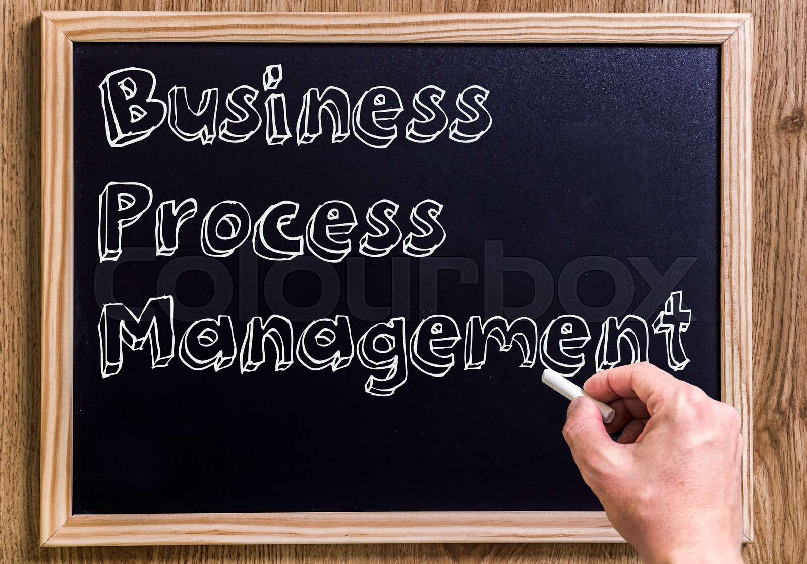 Business Process Management BPM - New chalkboard with 3D outlined text ...