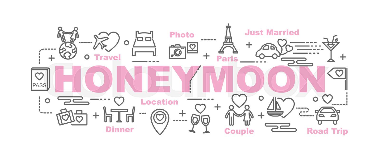 honeymoon vector banner | Stock vector | Colourbox