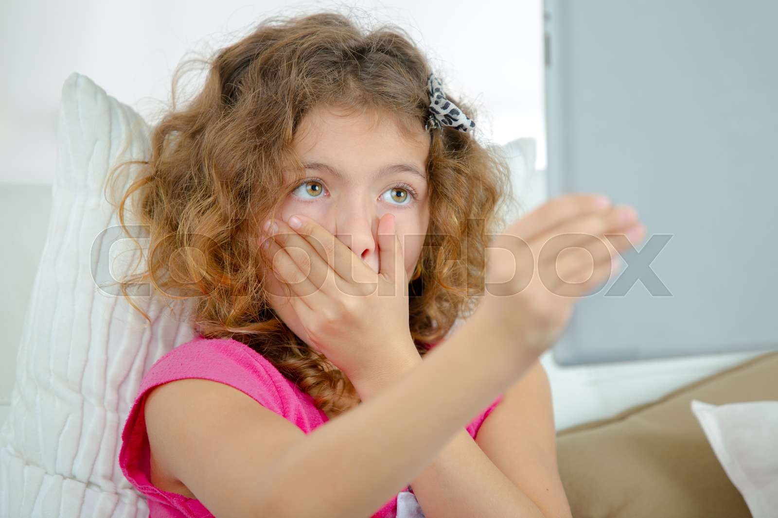 Little girl yawning | Stock image | Colourbox