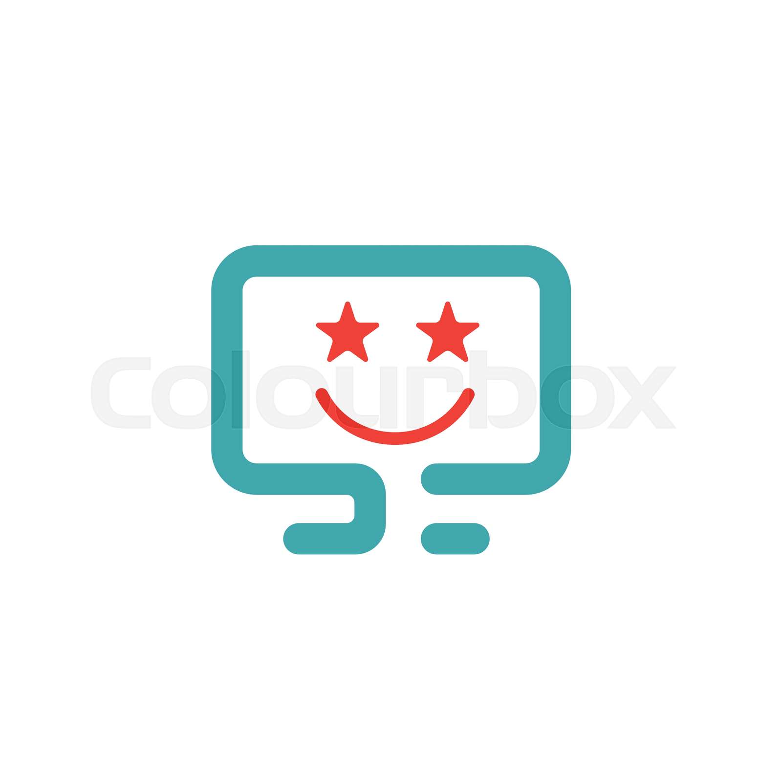 Happy user face red icon vector illustration. | Stock vector | Colourbox