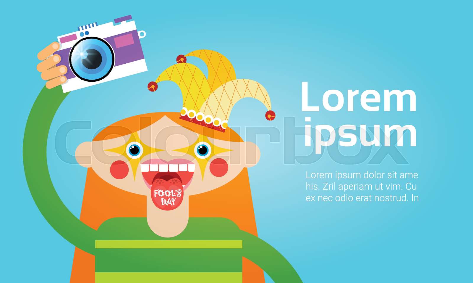 Cartoon Girl Holding Photo Camera Photography Blogger Stock vector