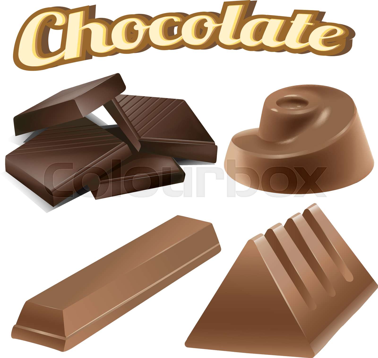 schokolade, illustration, freigestellt | Stock-Vektor | Colourbox