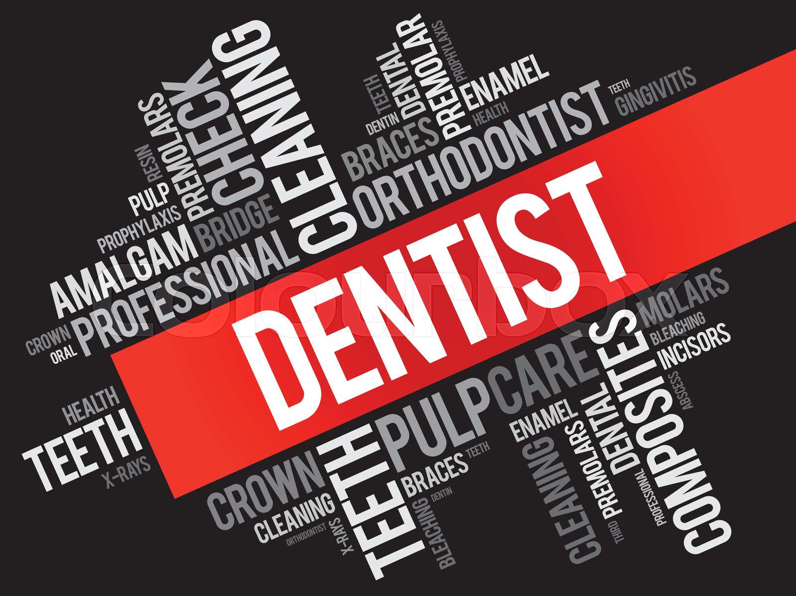 Dentist word cloud collage Stock vector Colourbox