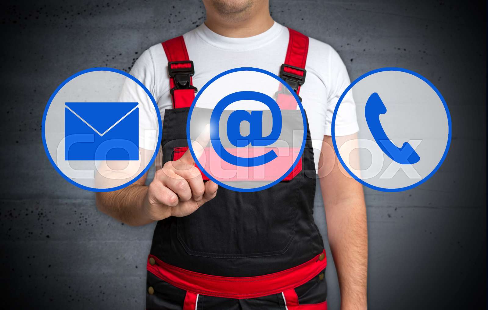 craftsman shows contact icon concept Stock image Colourbox