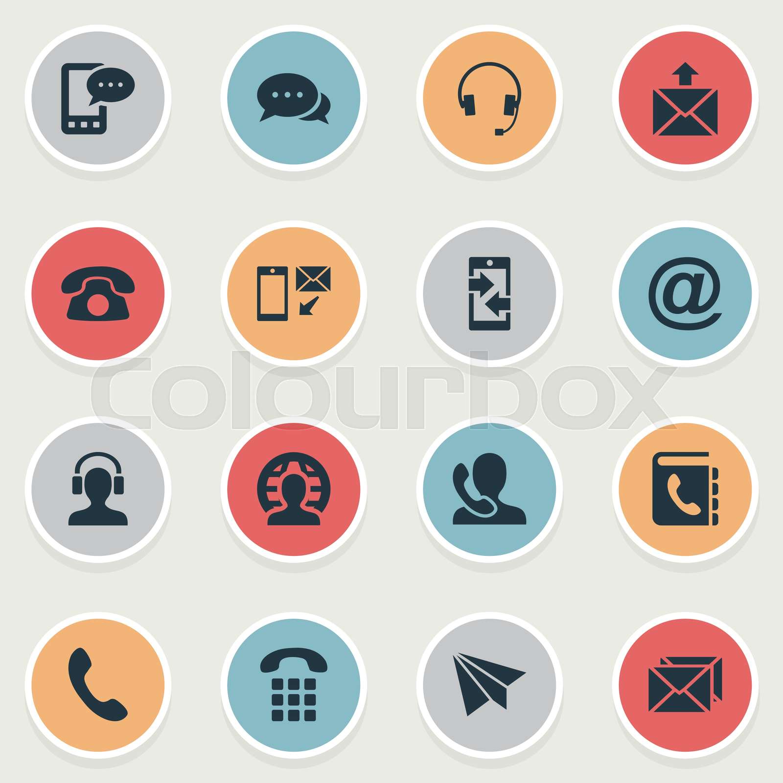 Vector Illustration Set Of Simple Contact Icons. Elements EMail Symbol