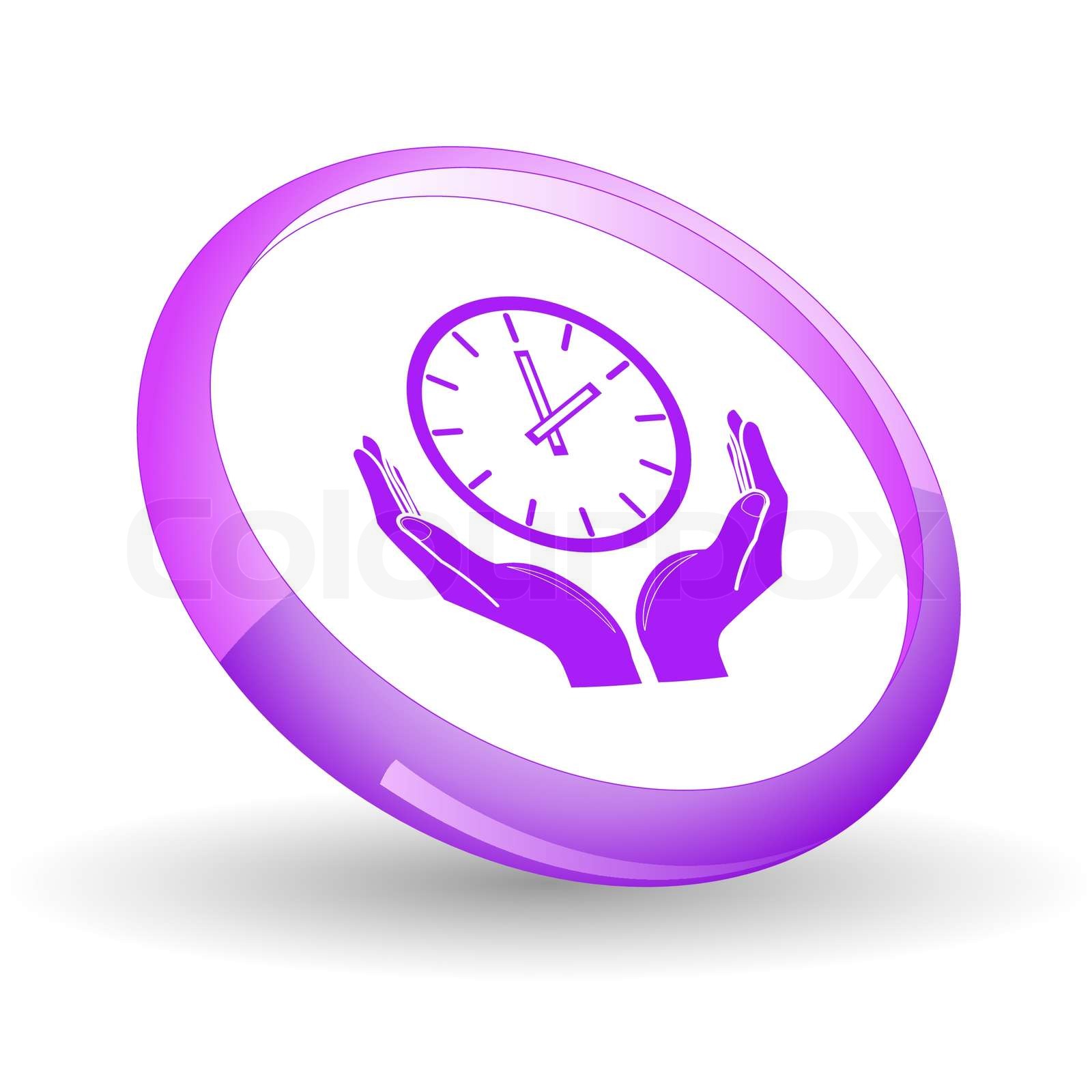 clock in hands Vector icon Stock vector Colourbox