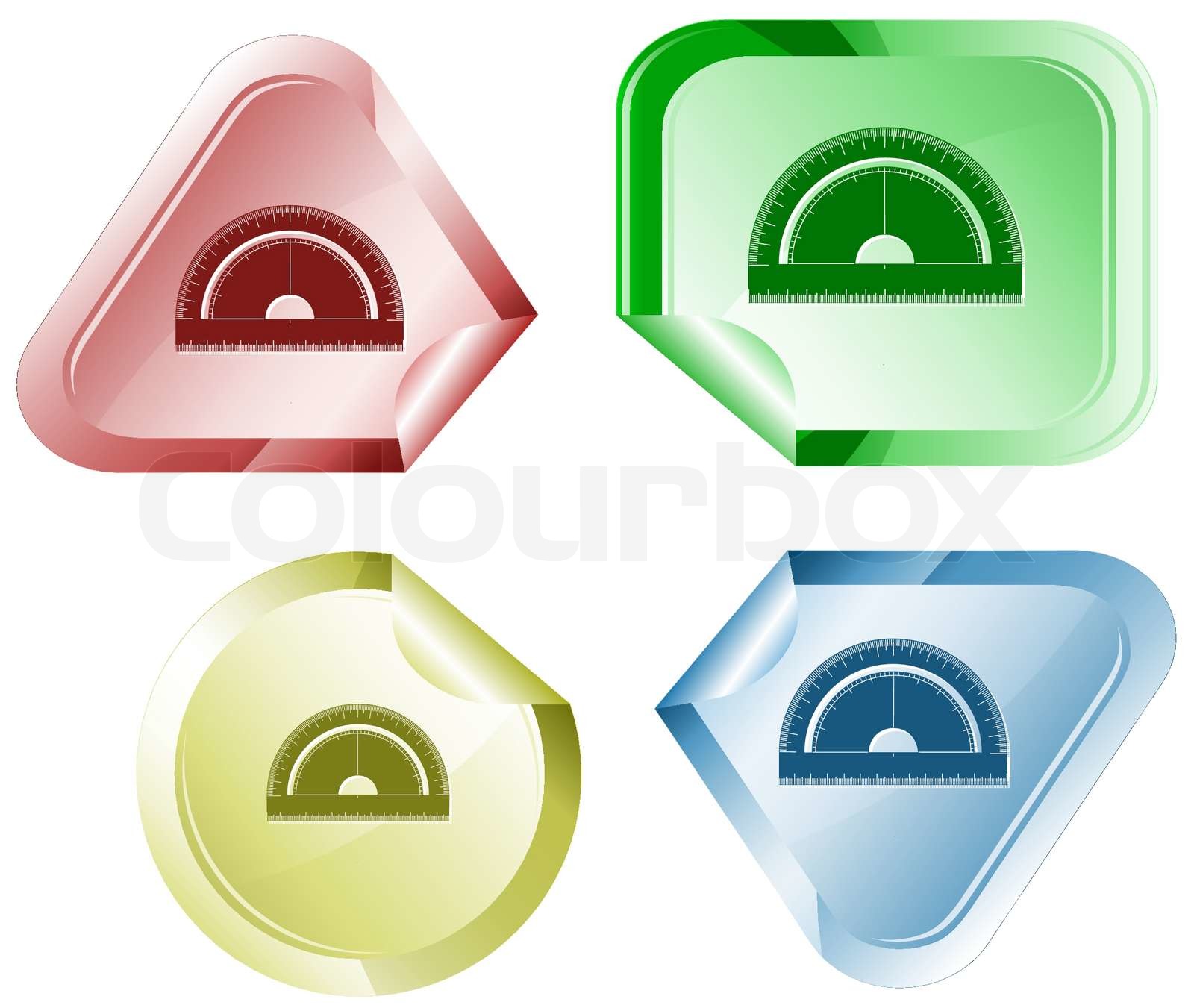 Protractor Vector sticker Stock vector Colourbox