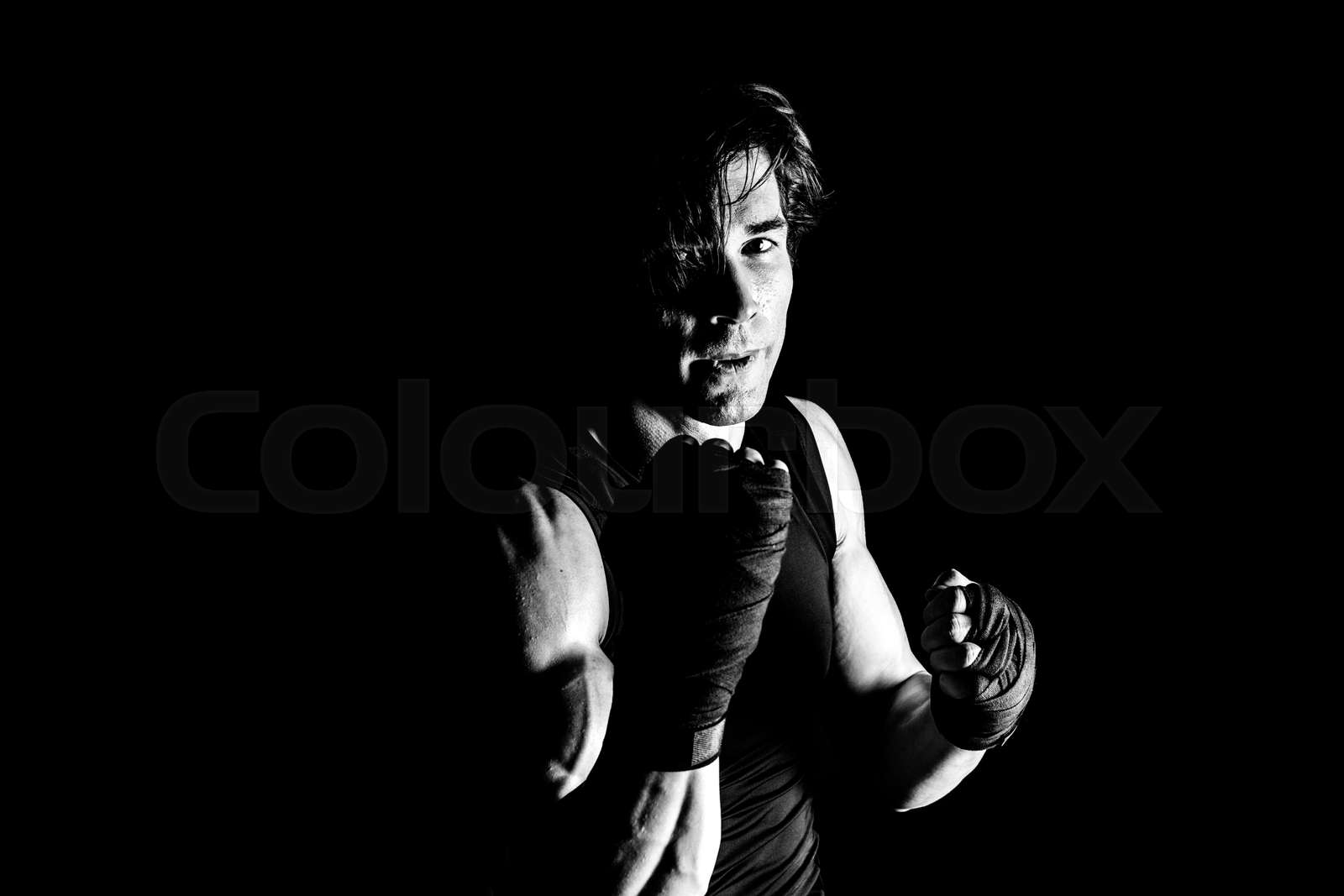 Muscular kickbox fighter Stock image Colourbox