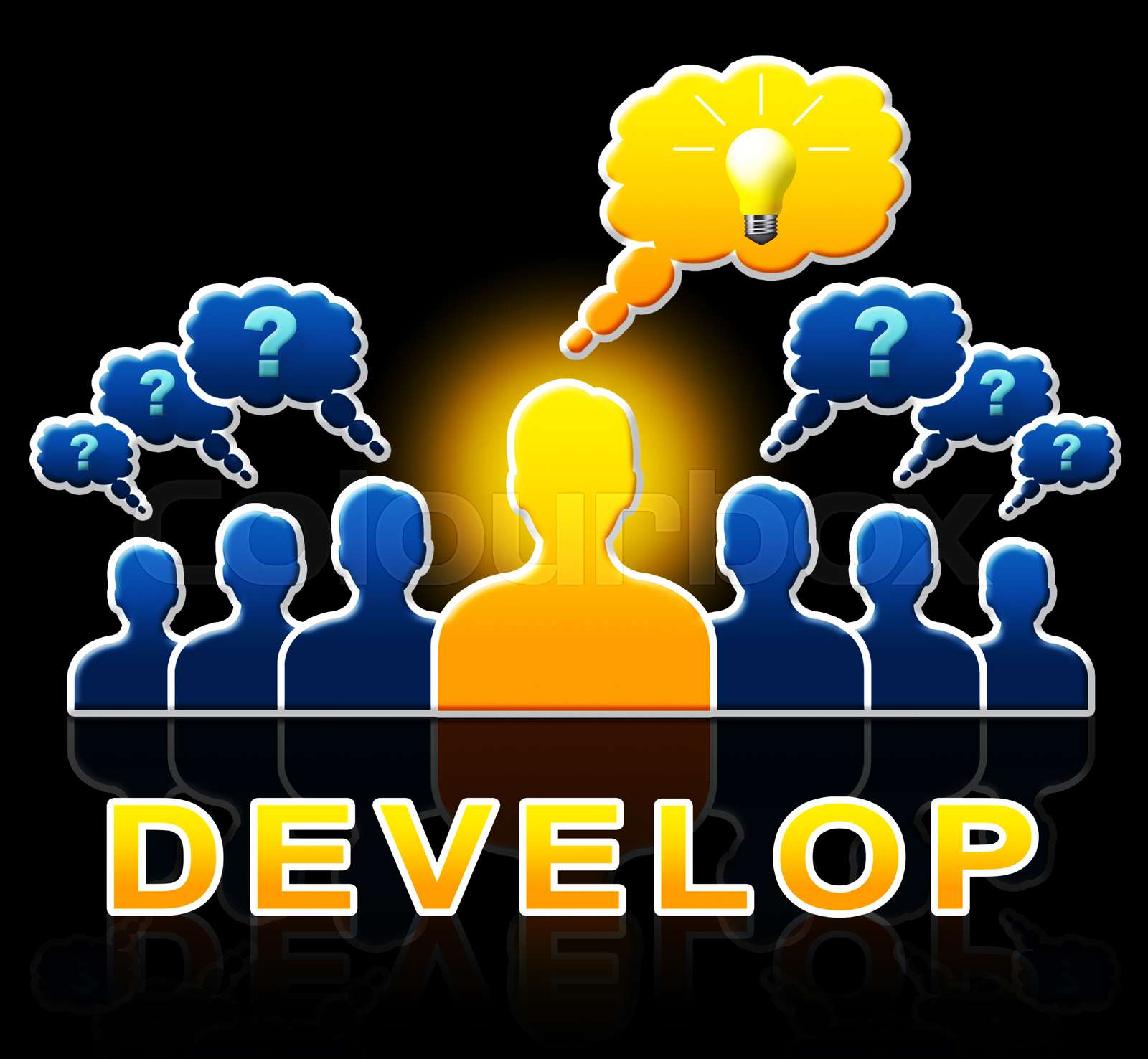 Develop People Means Growth Progress 3d Illustration | Stock image ...