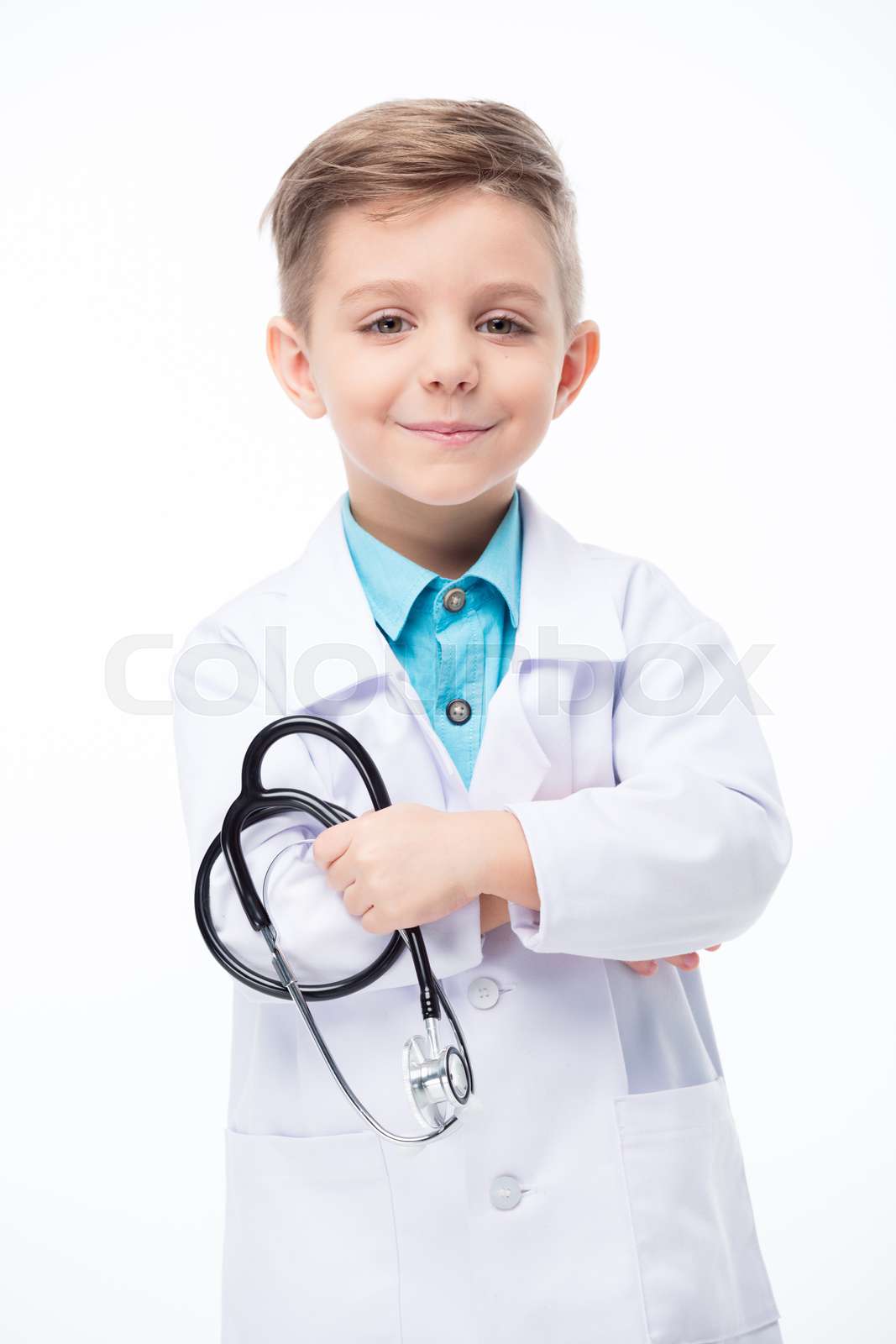 Boy in doctor costume Stock image Colourbox