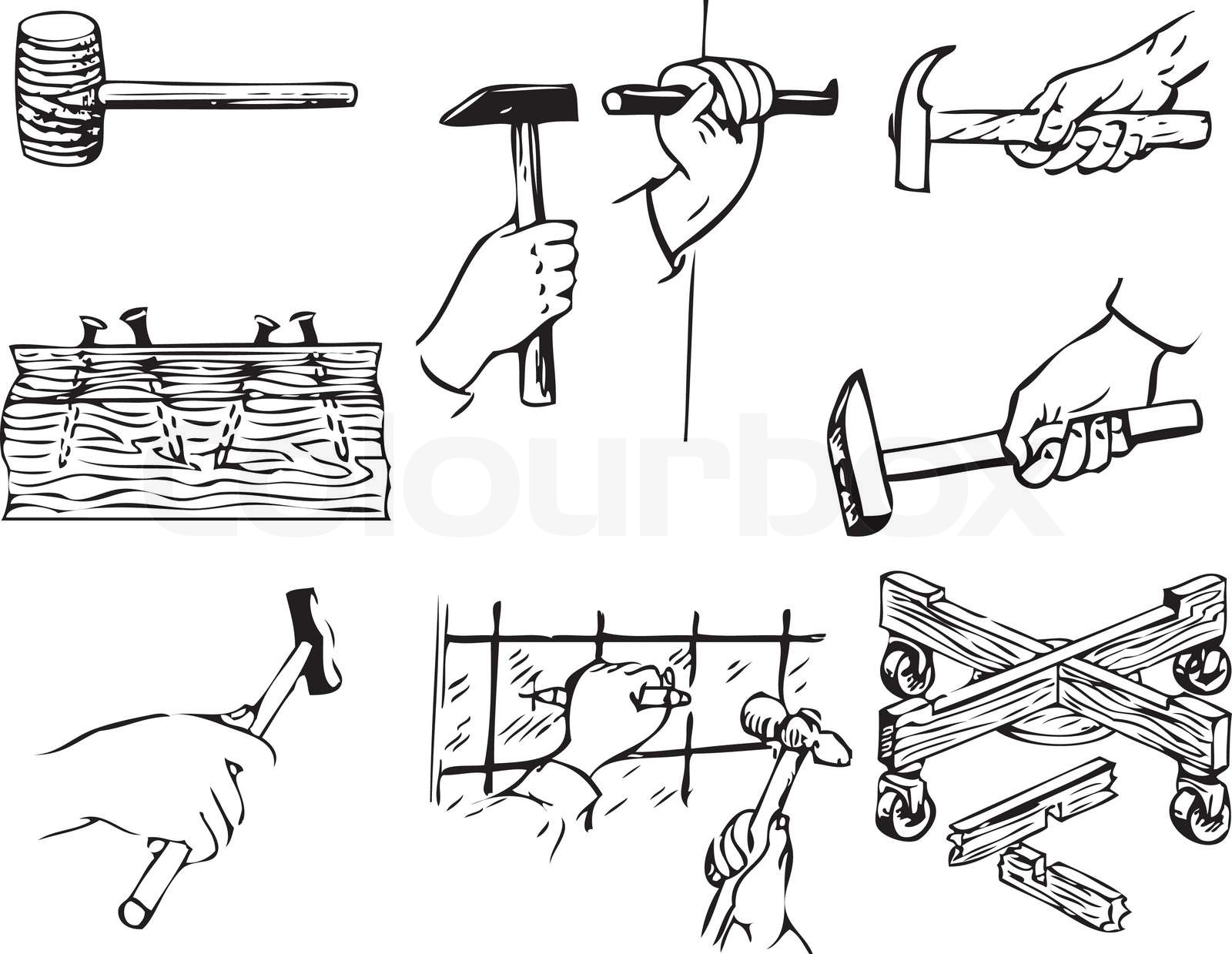 drawing, chisel, hand Stock vector Colourbox