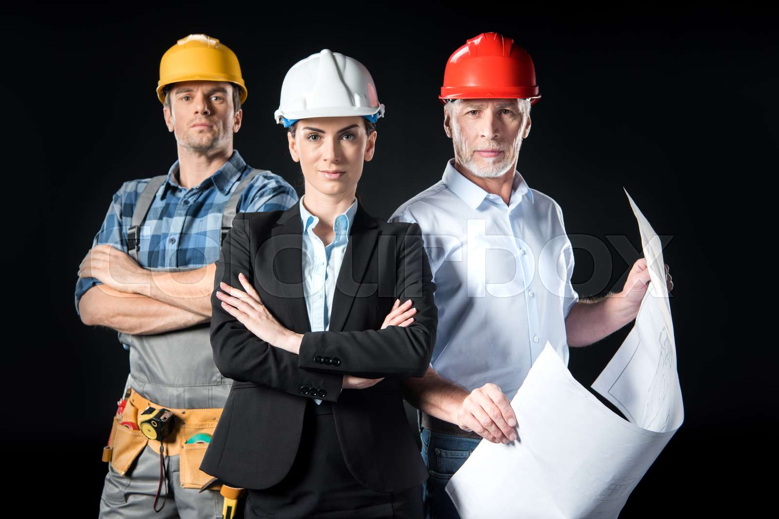 Two architects and engineer Stock image Colourbox