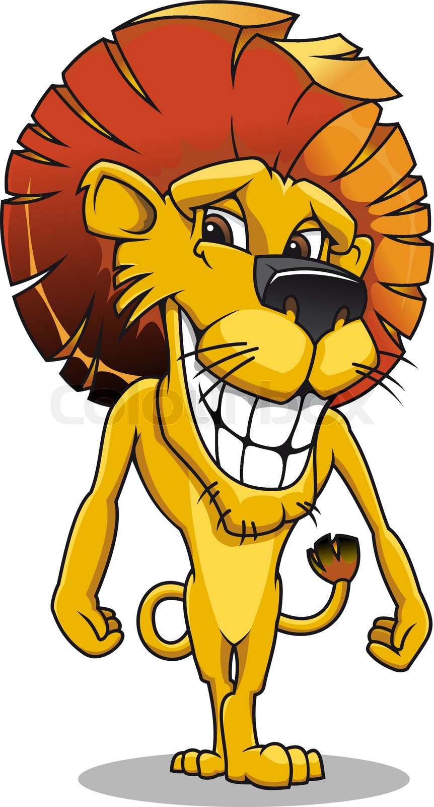 süß lächelnd Löwe im Cartoon-Stil für Maskottchen-design | Stock-Vektor ...