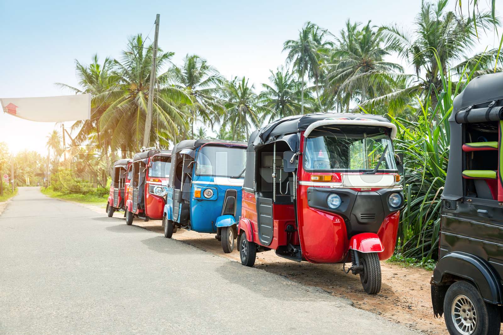 Tuktuk taxi on road of Sri Lanka Ceylon travel car Stock image Colourbox