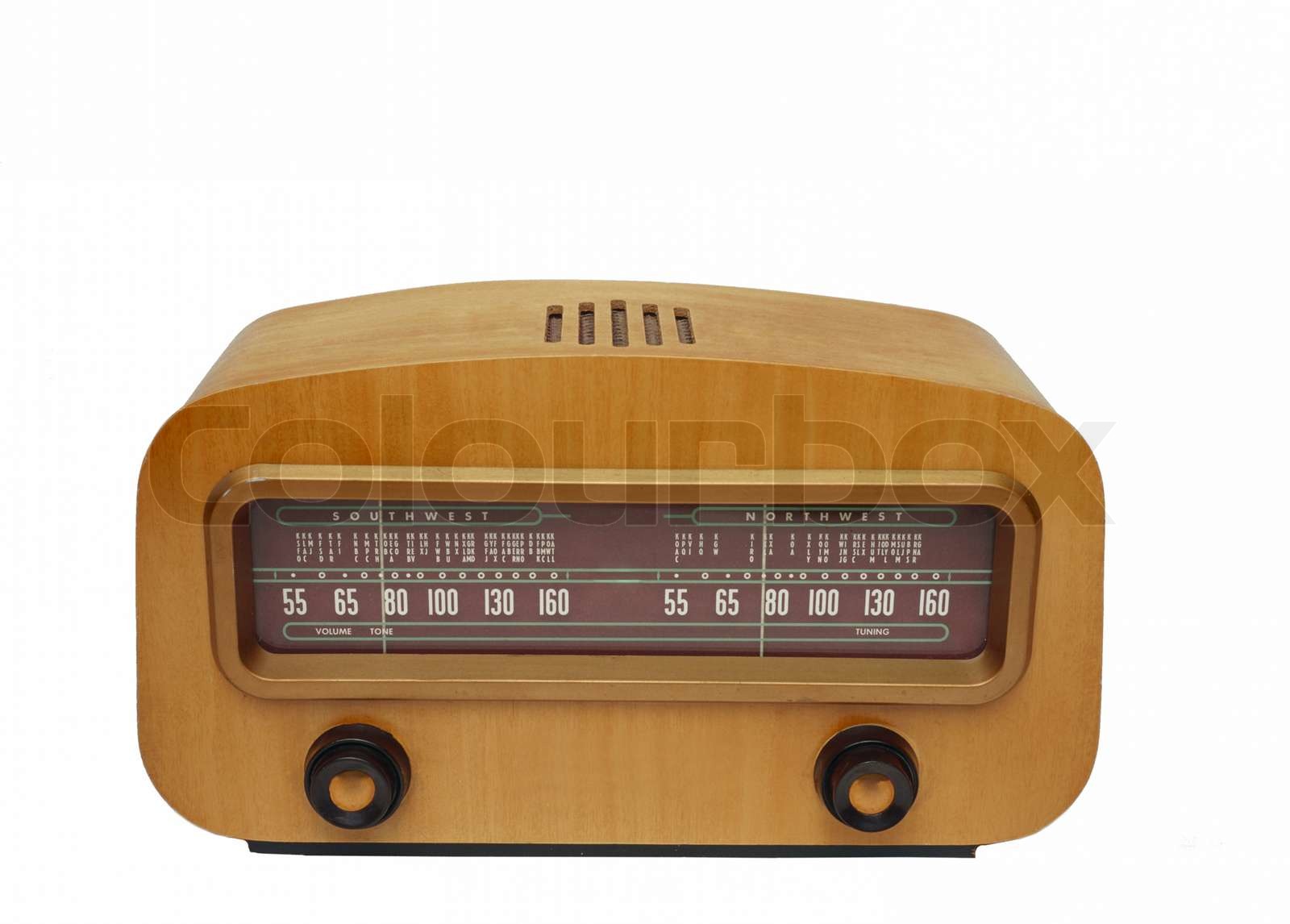 Vintage fashioned radio isolated | Stock image | Colourbox
