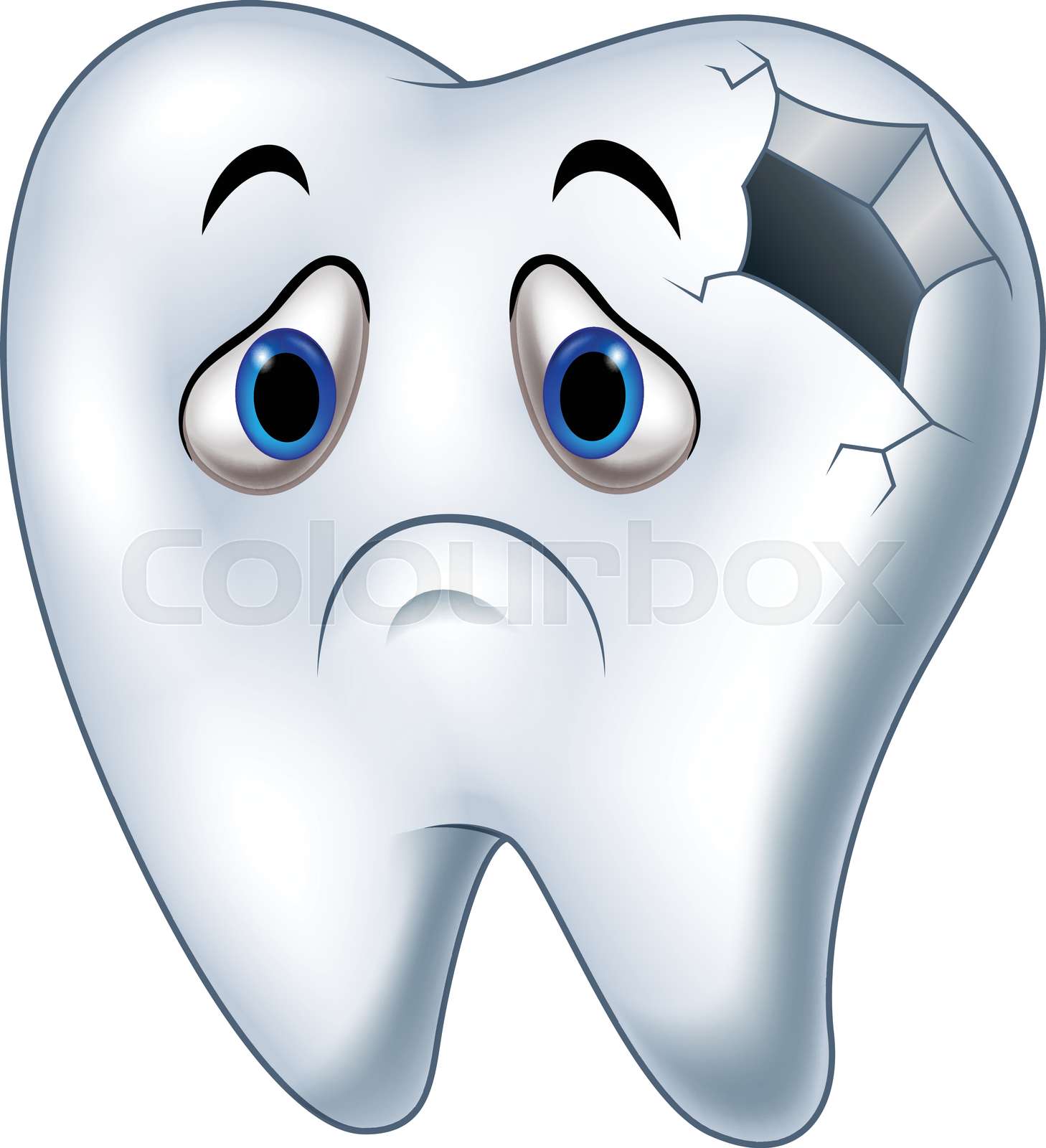 Sick tooth character with caries | Stock vector | Colourbox