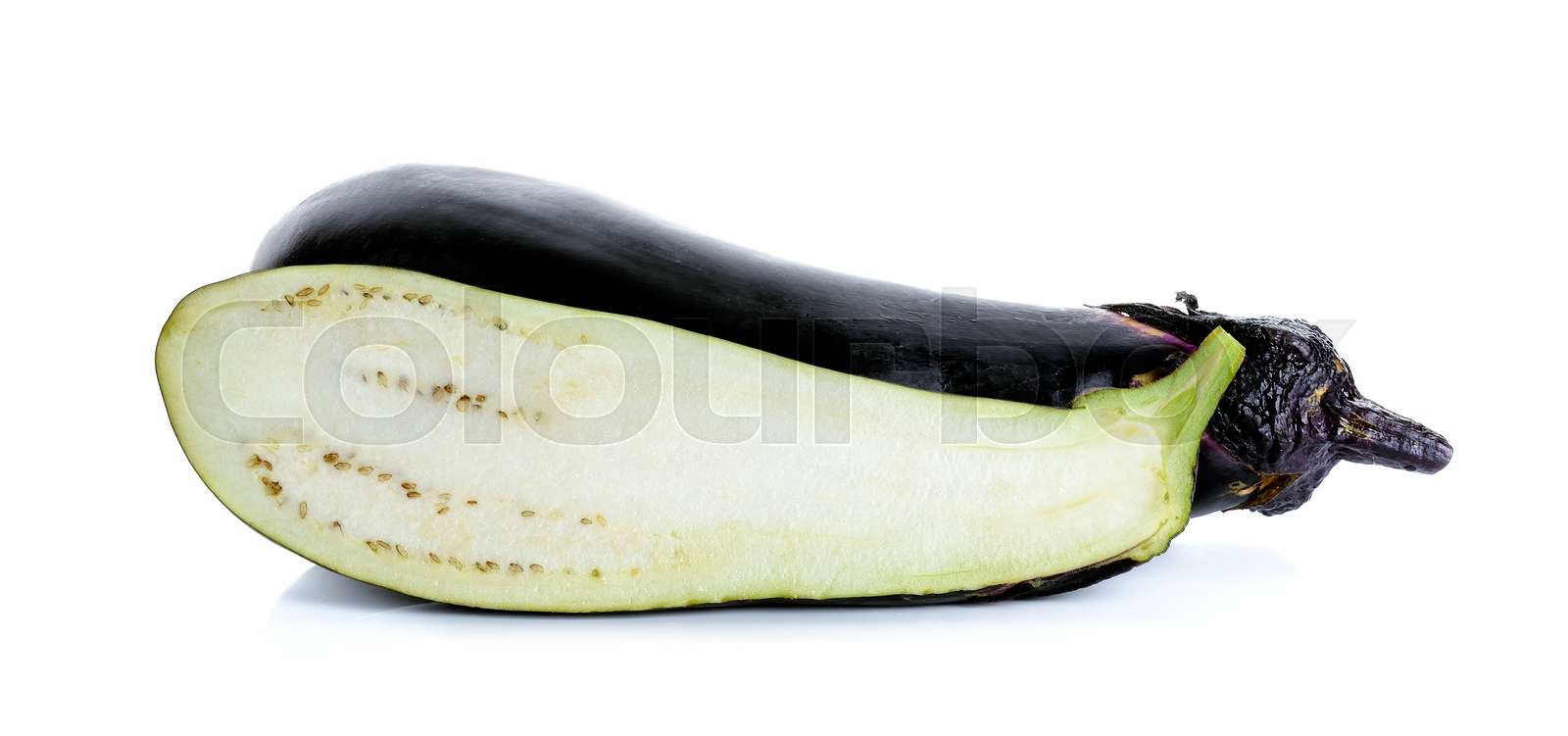 aubergine, schwarz, hälfte Stock Bild Colourbox