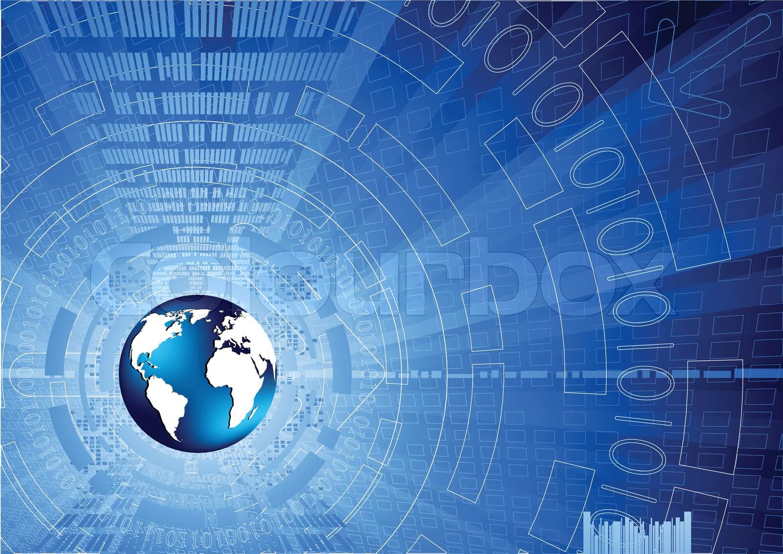 Vector tech background with globe clip-art | Stock vector | Colourbox