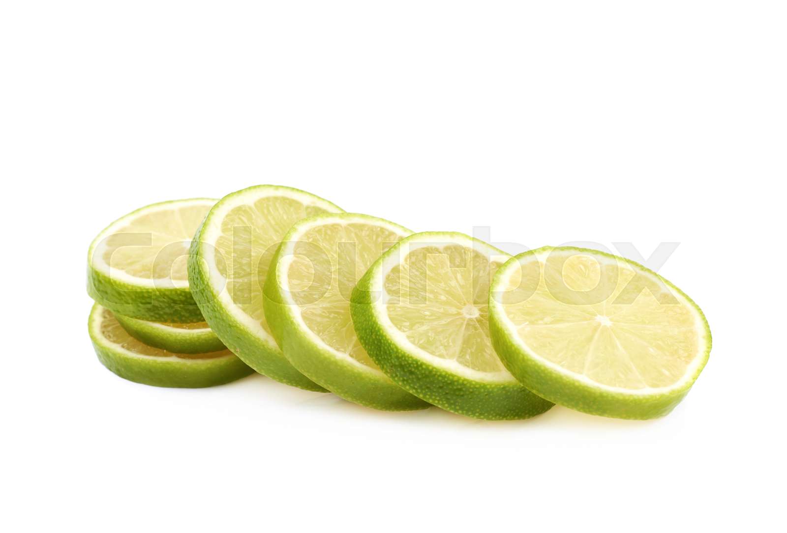 Pile Of Multiple Lime Slices Isolated Stock Image Colourbox