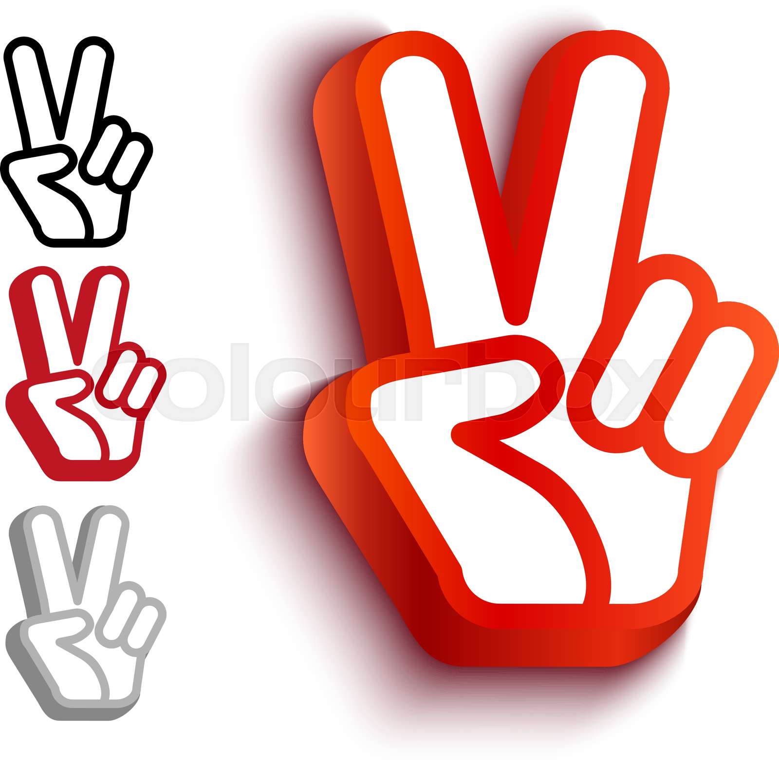 Hand and two fingers Stock vector Colourbox