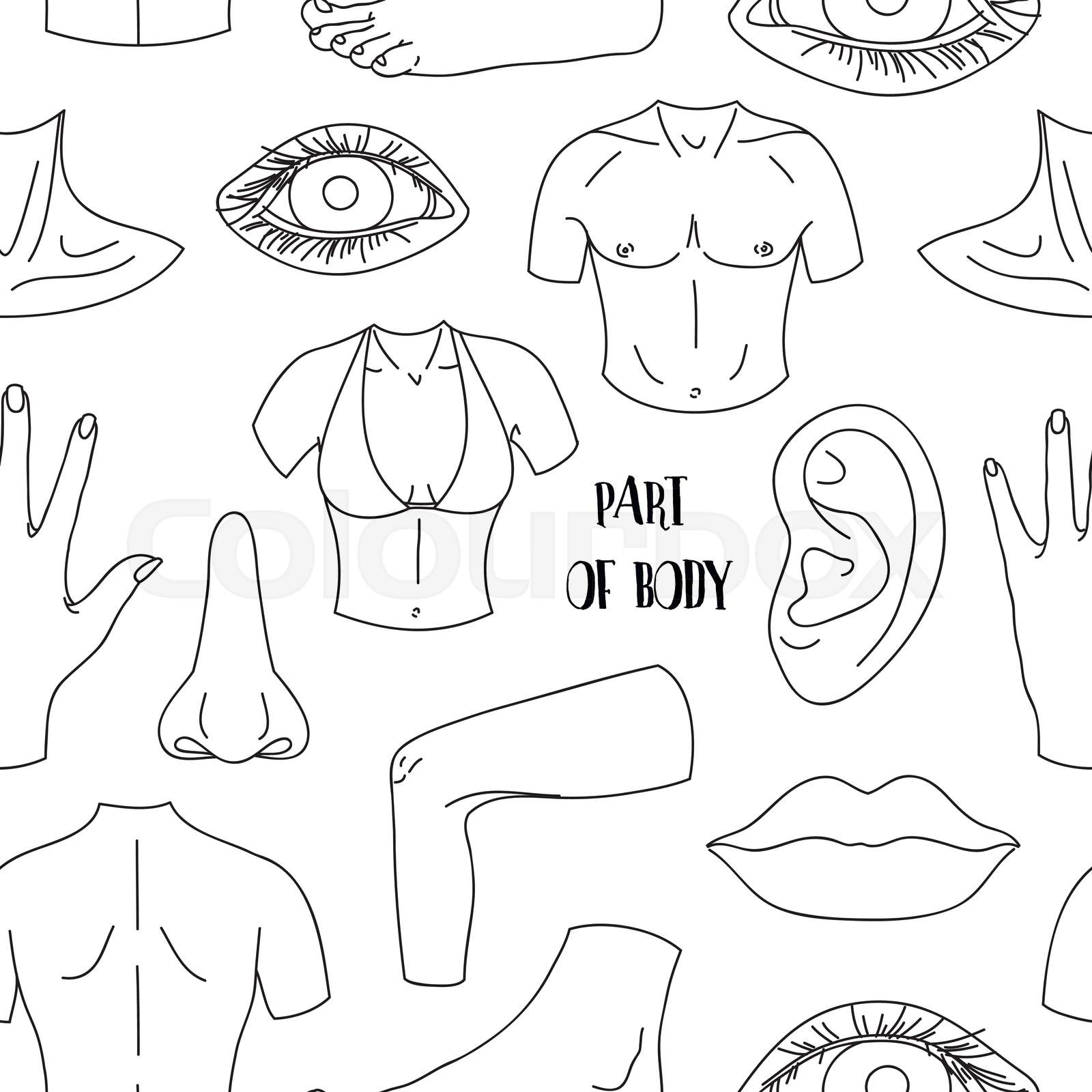 Part of body set icons pattern Stock vector Colourbox