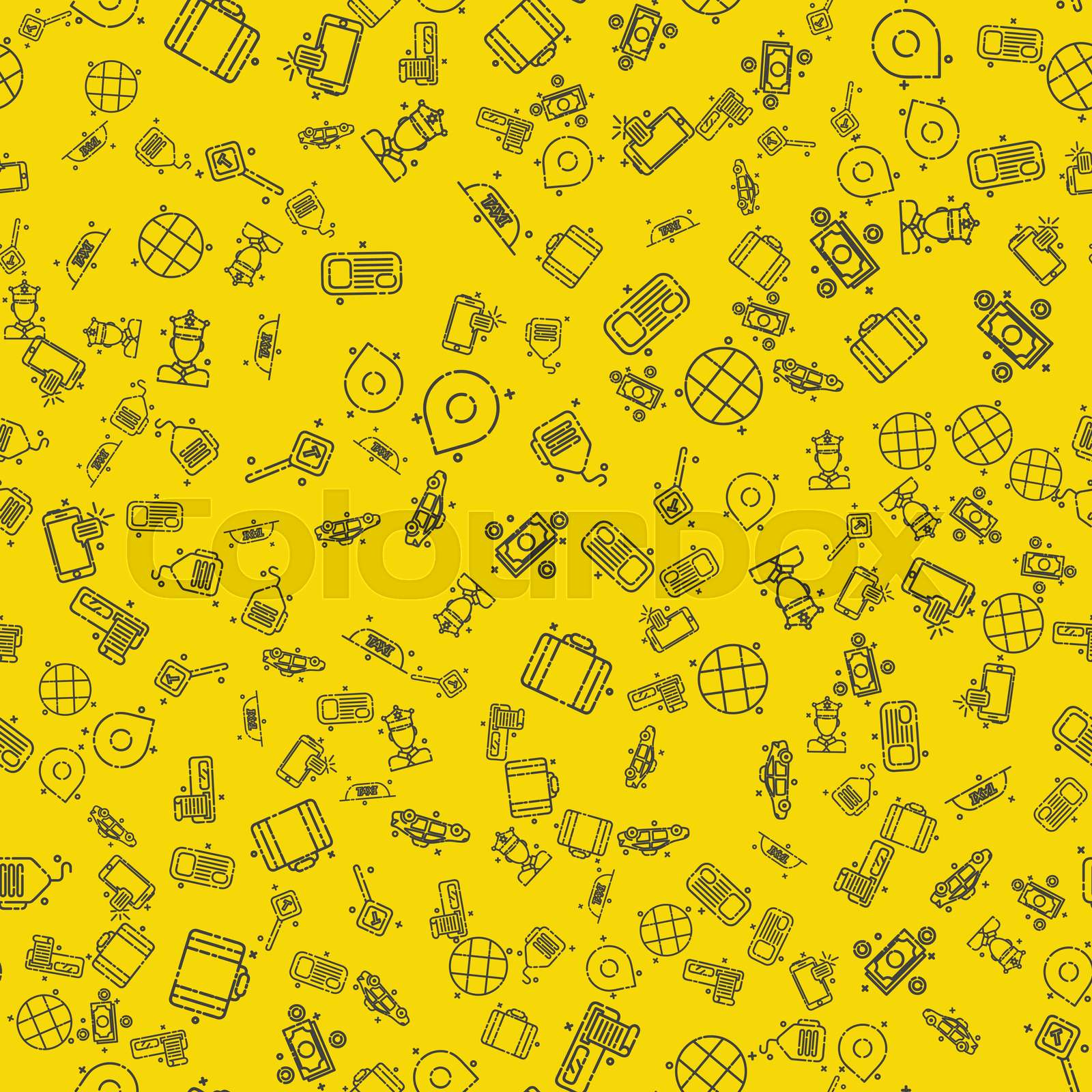 Taxi set pattern | Stock vector | Colourbox