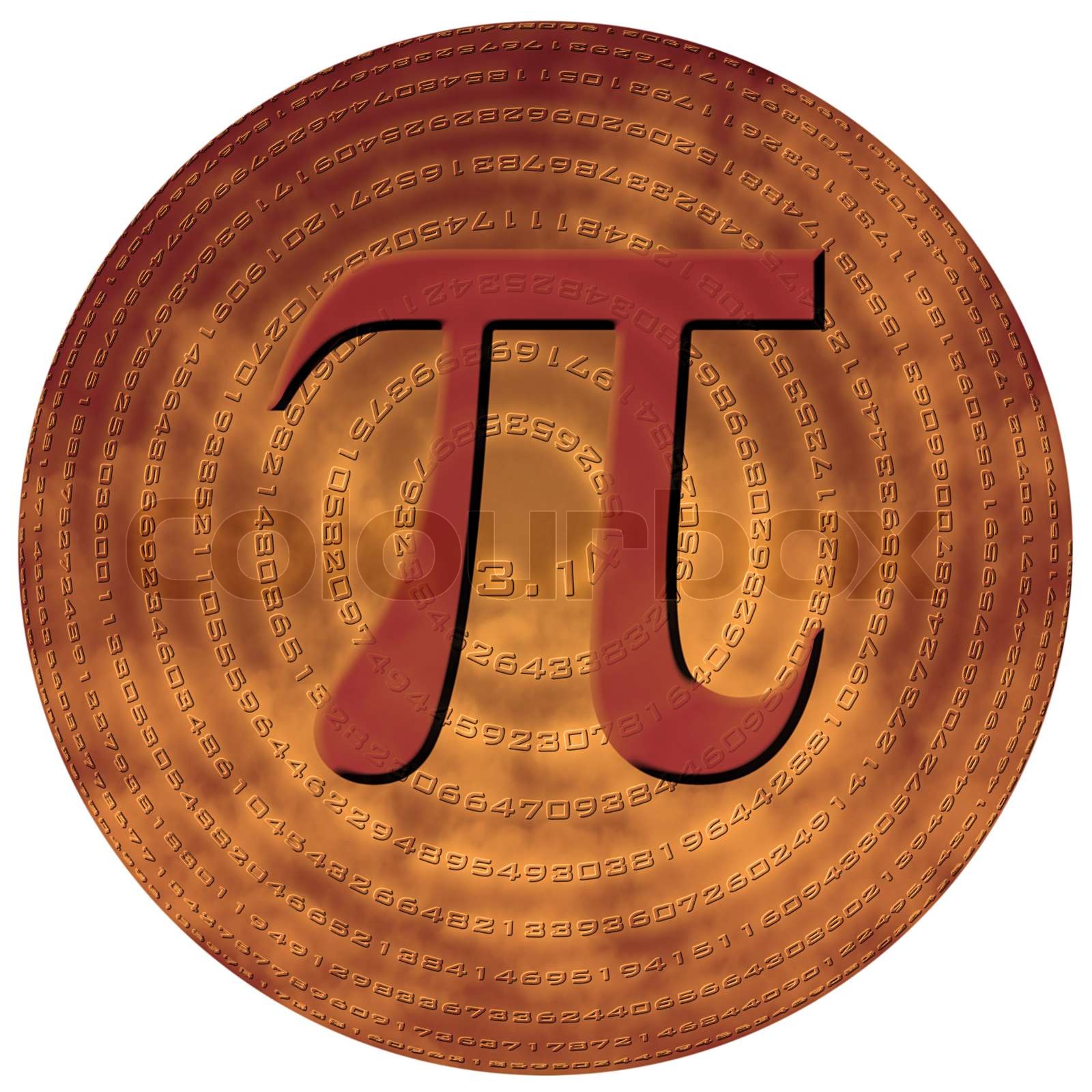 griechischen Buchstaben pi über Sphäre pi Figuren gemacht Stock Bild