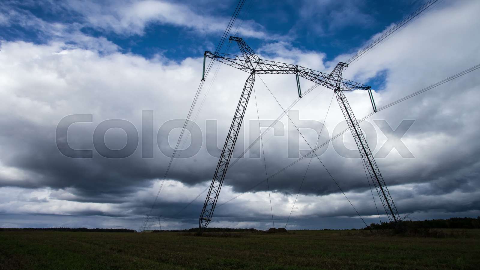 Time Lapse High Voltage Power Lines Energy Industry Stock Video