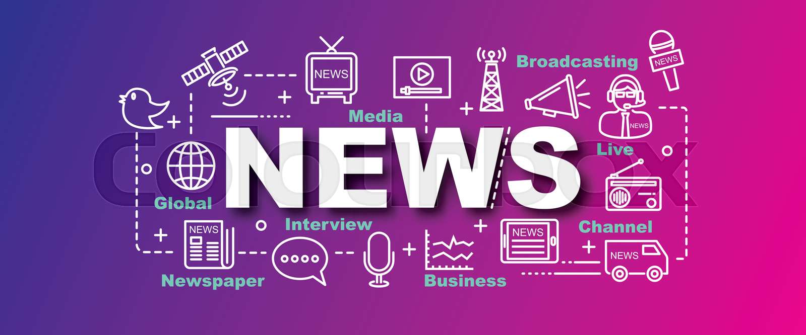 news vector trendy banner Stock vector Colourbox