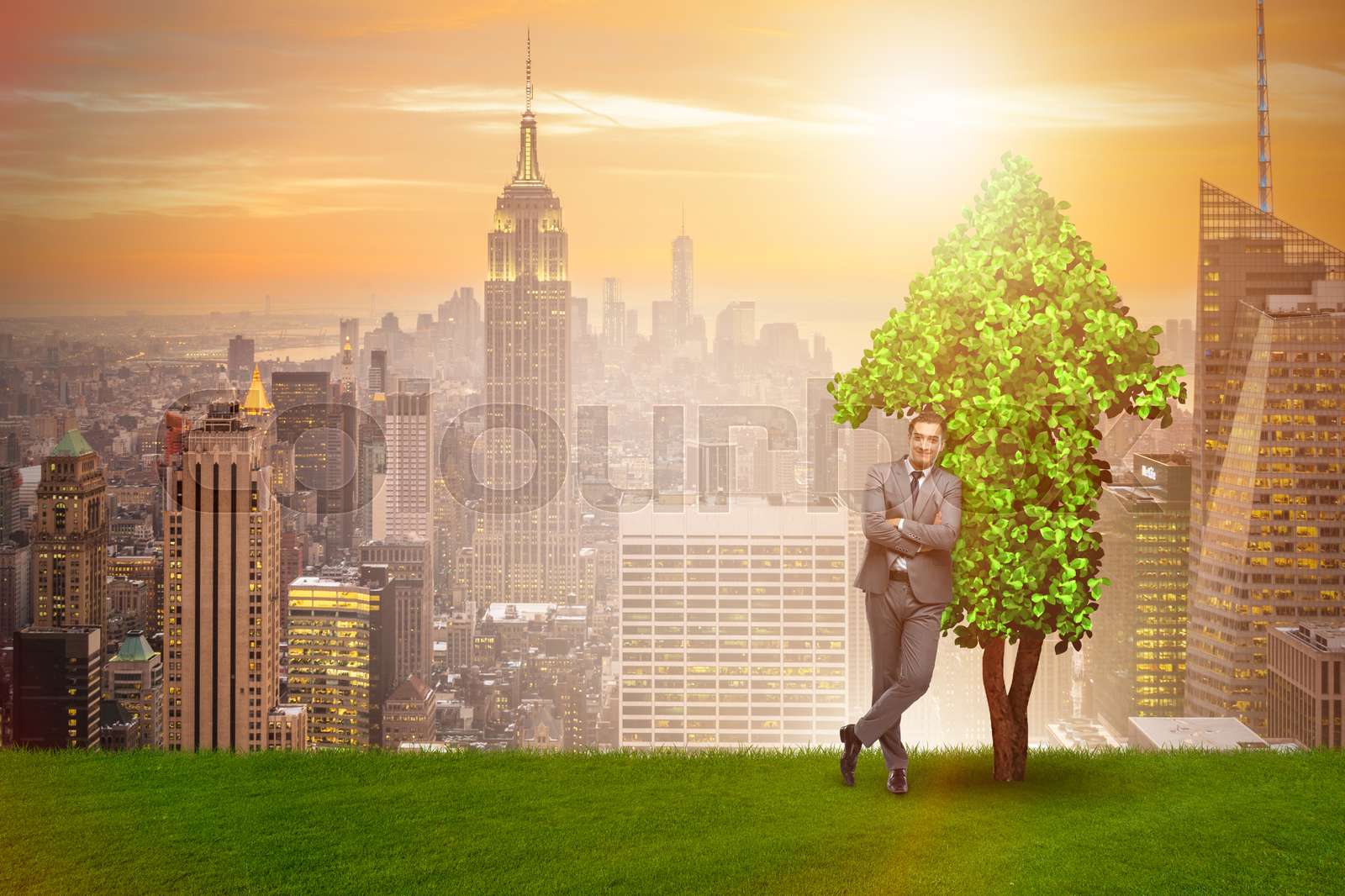 Businessman in sustainable green development concept | Stock image