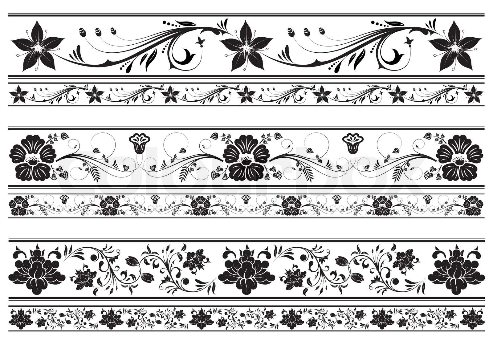 Collect Floral border, element for design, vector illustration | Stock ...
