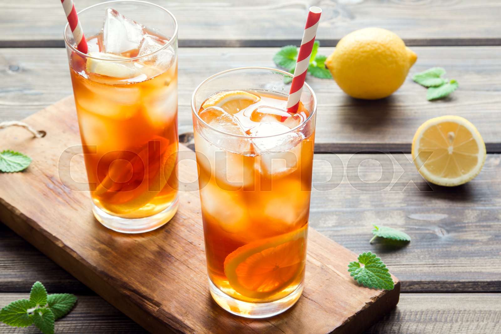 Iced tea with lemon Stock image Colourbox