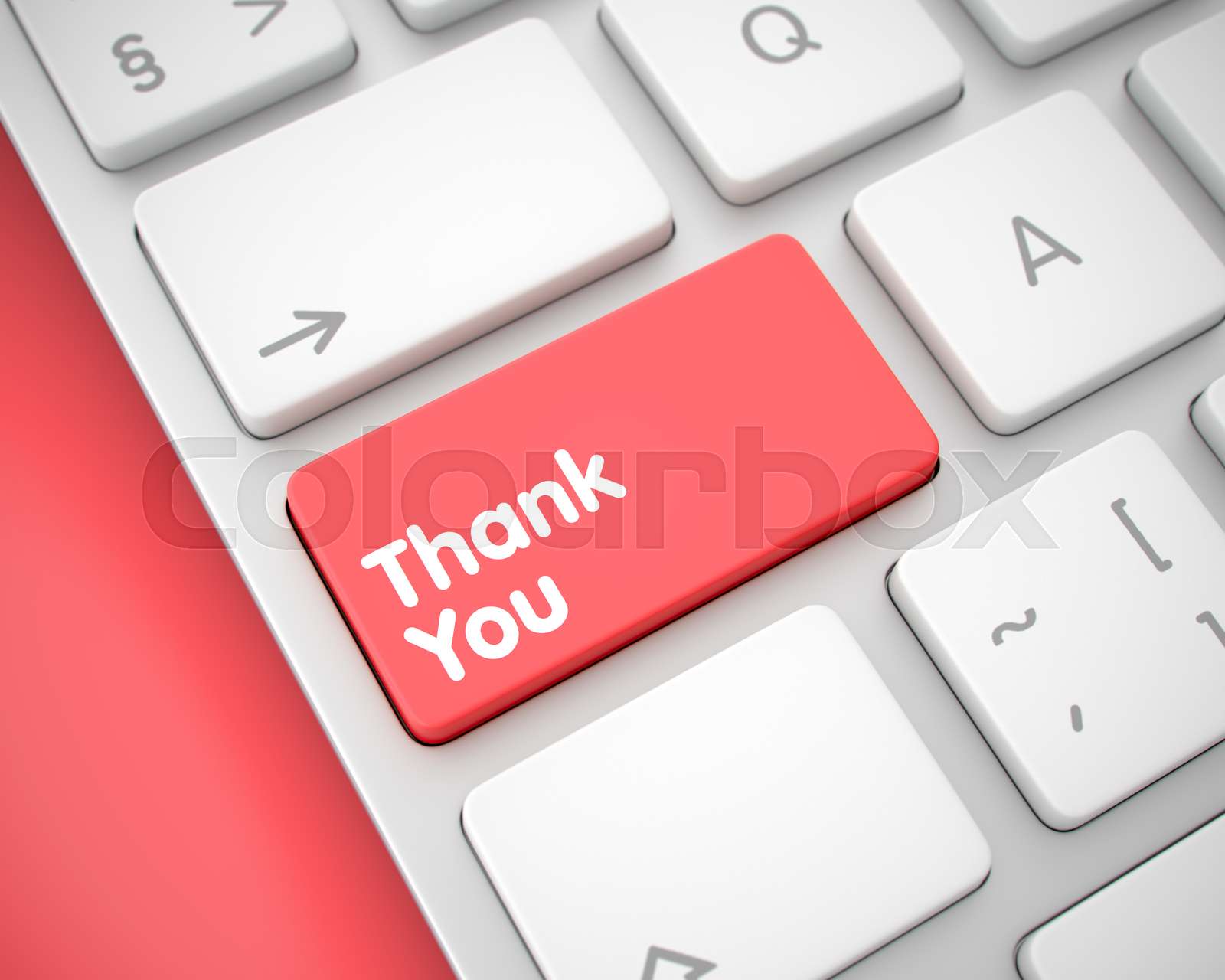 Thank You - Message on Red Keyboard Keypad. 3D. | Stock image | Colourbox