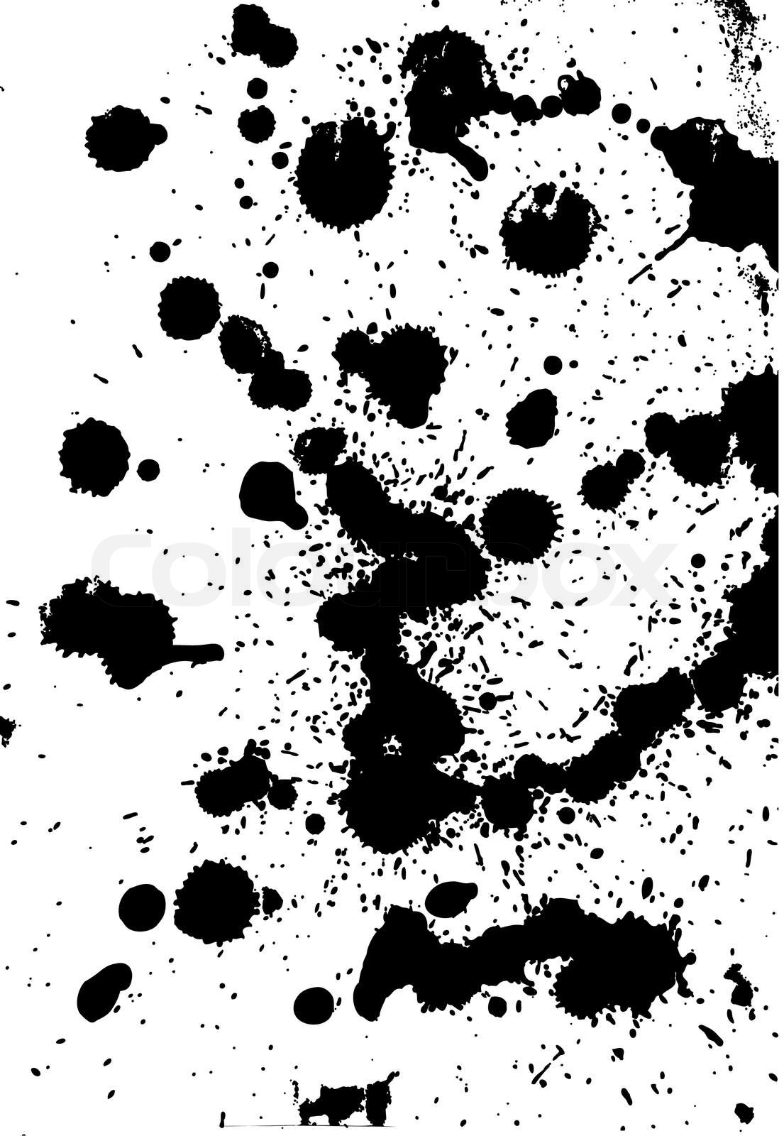 Black Splatter, White Background, Vector File. Design | Stock vector