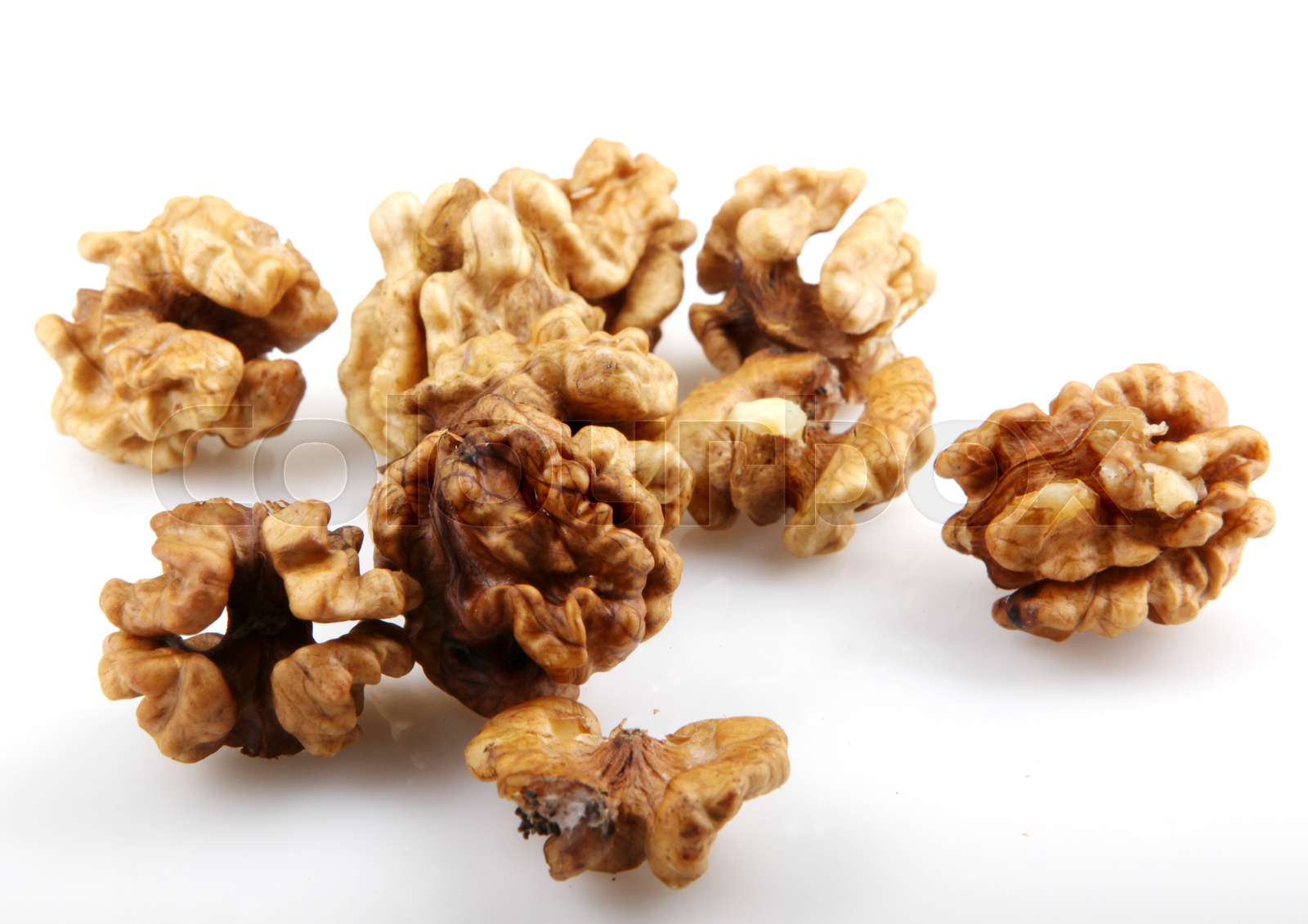 Walnuts Isolated Stock image Colourbox