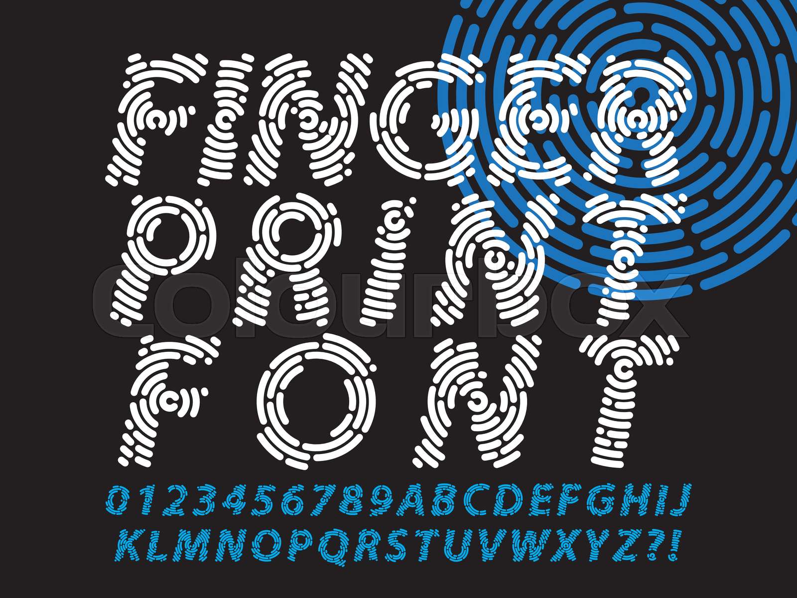 fingerprint font set Stock vector Colourbox