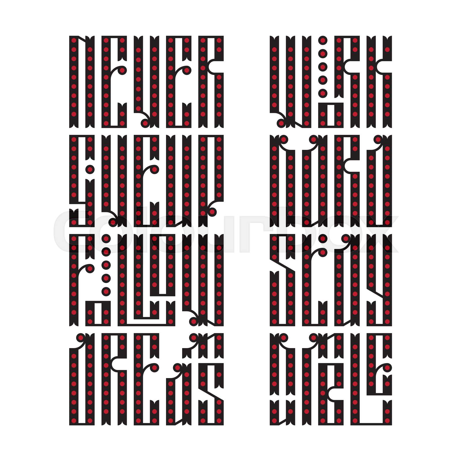 The latin stylization of Old slavic font | Stock vector | Colourbox