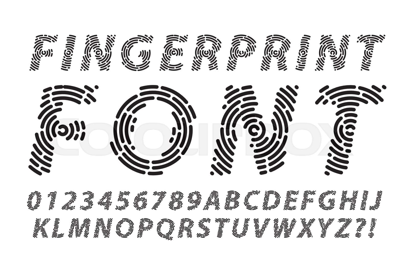fingerprint font set Stock vector Colourbox