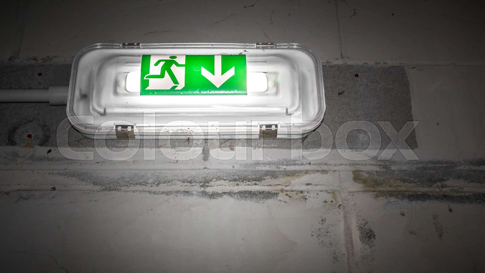 Green exit sign | Stock image | Colourbox