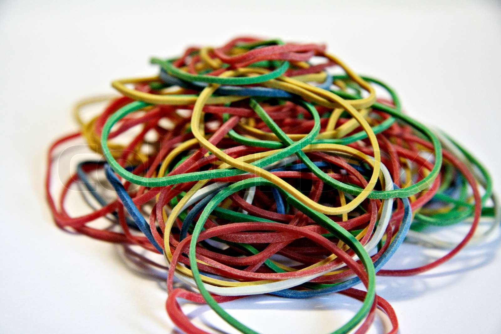 Set of multi-coloured elastic bands close up | Stock image | Colourbox