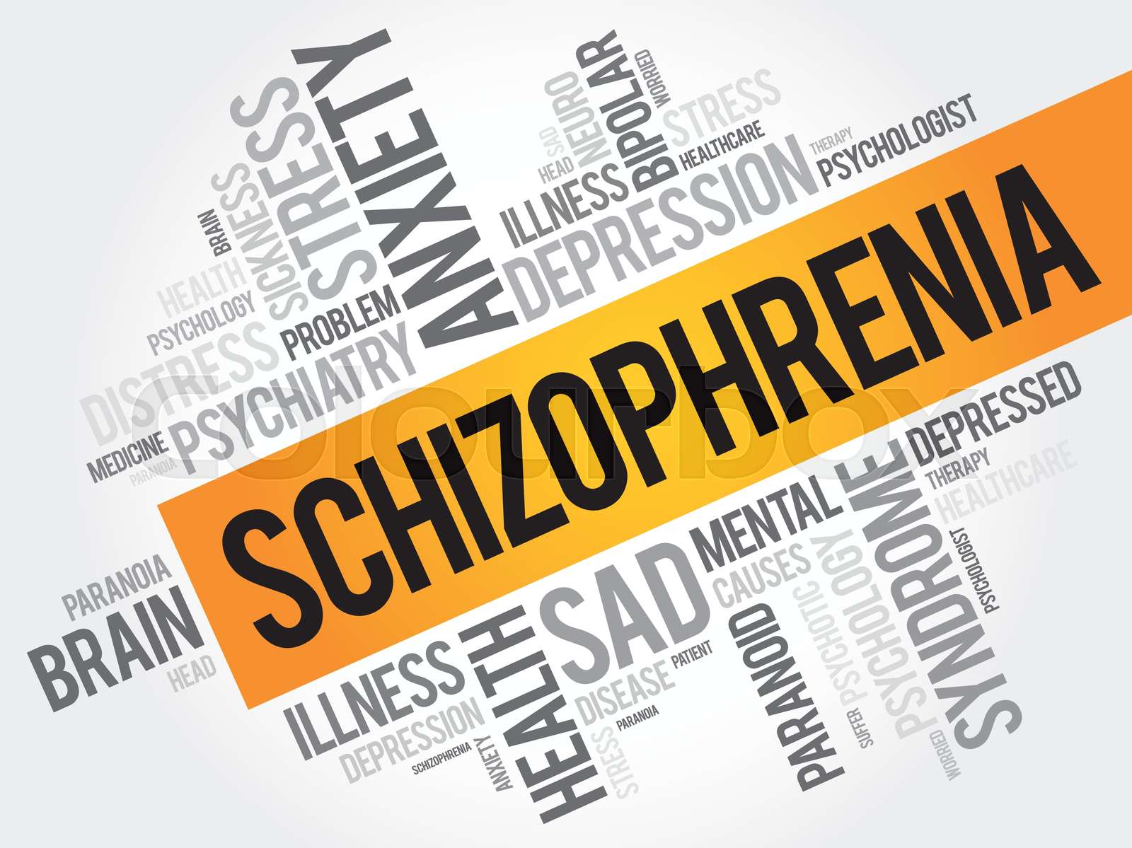 Schizophrenia Word Cloud Collage Stock Vector Colourbox 