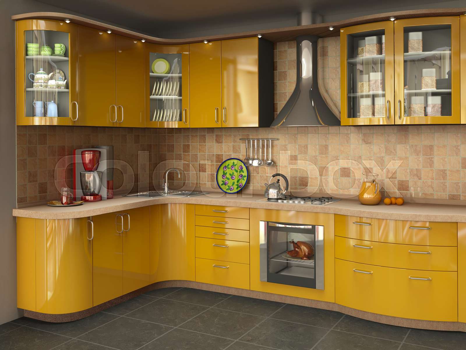 big bright kitchen | Stock image | Colourbox