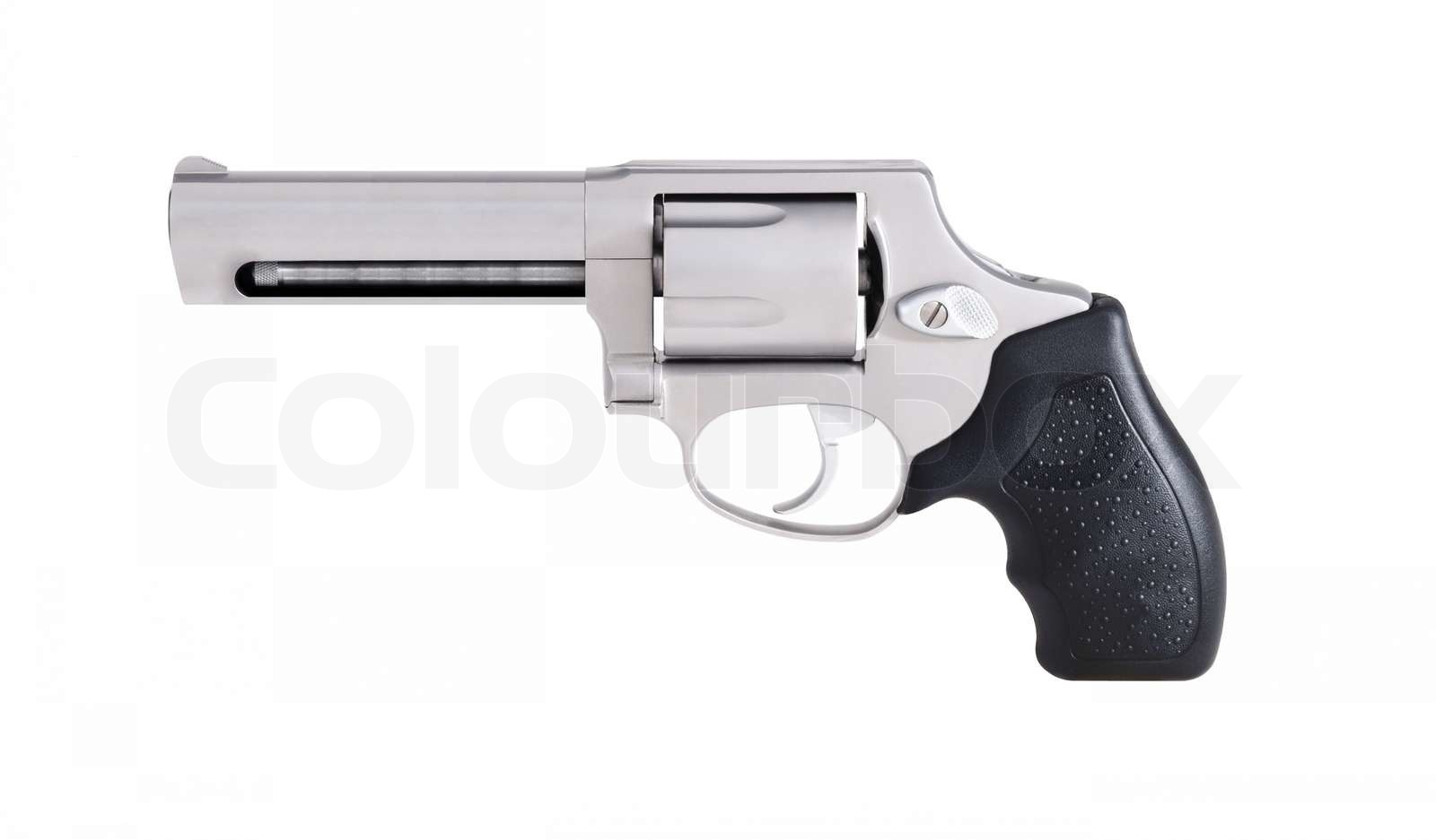 Revolver auf weiß isoliert Stock Bild Colourbox